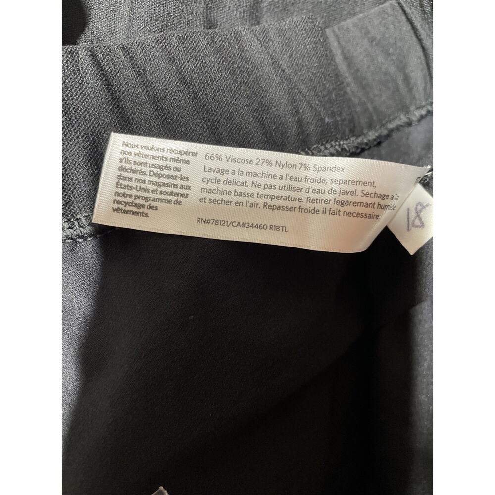 Eileen Fisher NWT Lightweight Washable Stretch Crepe Ankle Pant Black - Size 16 - Picture 4 of 6
